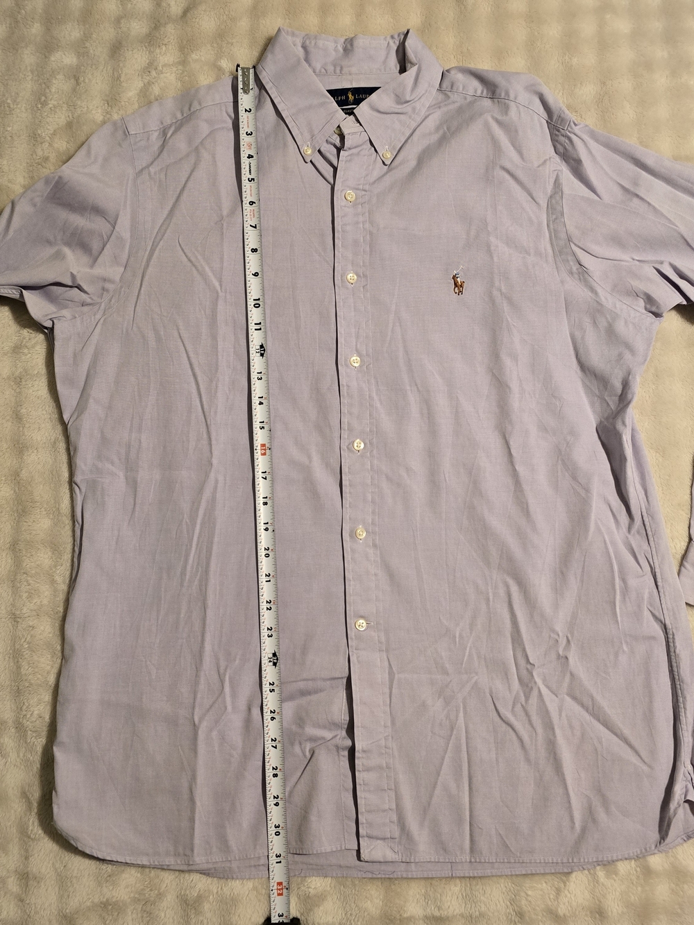 Ralph Lauren Classic Fit Mens 16.5 34-35 Lavender Button Down Shirt 100% Cotton - Picture 5 of 9